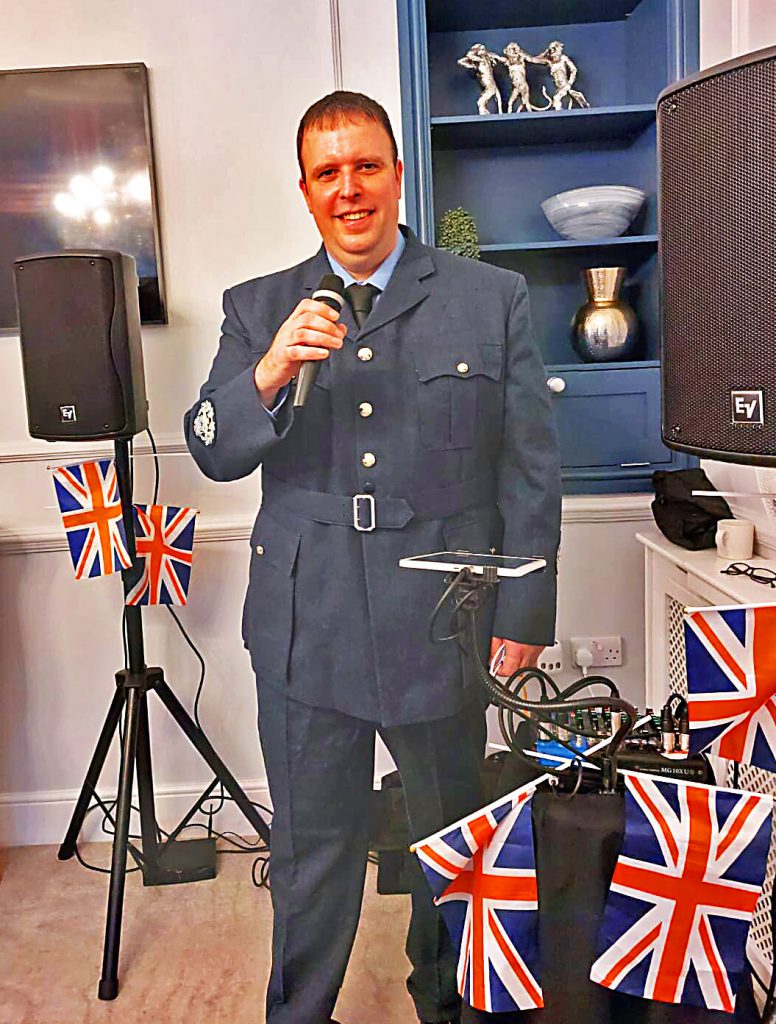 Lee in RAF Uniform of the 1940's Wartime for a Remembrance Day Performance